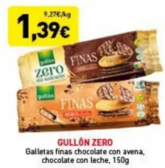Hiperber Gullón Zero Galletas Finas Chocolate Con Avena, Chocolate Con Leche, 150 g oferta