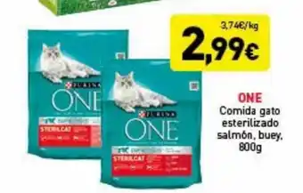 Hiperber One Comida Gato Esterilizado Salmón, Buey 800 g oferta