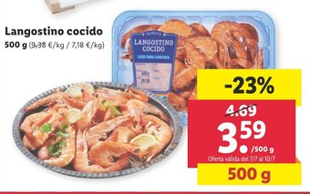 Lidl Langostino Cocido 500 g oferta