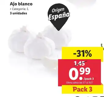 Lidl Ajo Blanco 3 Unidades oferta