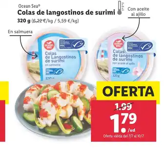 Lidl Ocean Sea® Colas de Langostinos de Surimi 320 g oferta