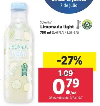 Lidl Solevita® Limonada Light 750 ml oferta