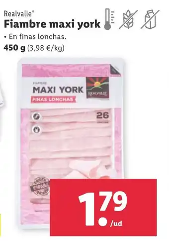 Lidl Realvalle® Fiambre Maxi York 450 g oferta