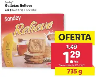 Lidl Sondey® Galletas Relieve 735 g oferta