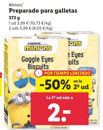 Lidl Minions® Preparado Para Galletas 372 g oferta