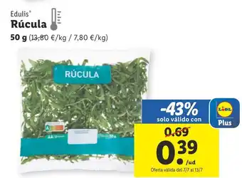Lidl Edulis Rúcula 50g oferta