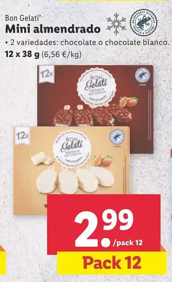 Lidl Bon Gelati Mini almendrado 12 x 38 g Pack 12 oferta