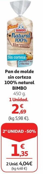 Alcampo Pan de molde bimbo oferta