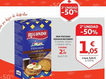 Alcampo Pan tostado recondo oferta