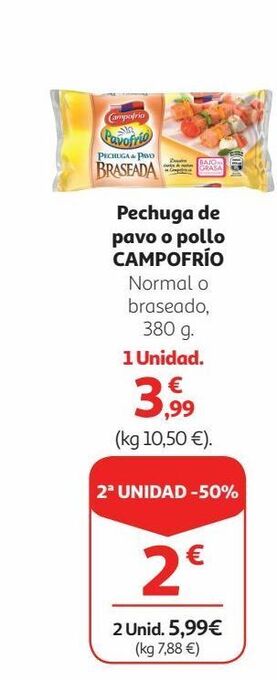 Alcampo Pechuga de pavo campofrío oferta