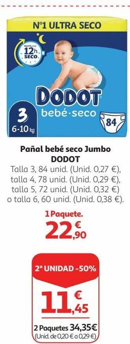 Alcampo Pañales dodot oferta