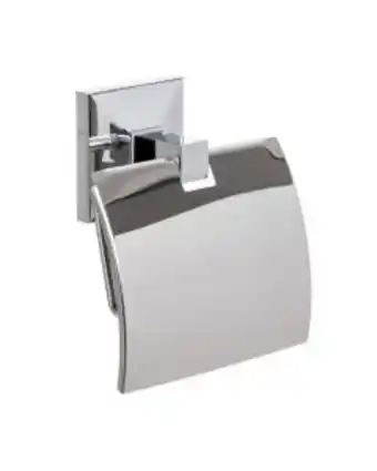 ferrOkey Portarrollo baño con tapa tatay acero cromado iconik fijacion con y sin tornillo oferta