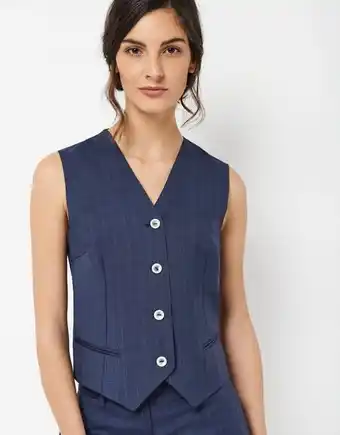 Roberto Verino Chaleco sastre masculino lana fresca cuadro gales azul oferta