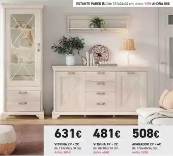 Merkamueble Vitrina 2p + 2c, Vitrina 1p + 2c, Aparador 2p + 4c oferta