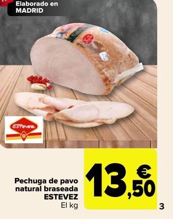 Carrefour Pechuga de pavo natural braseada estevez oferta