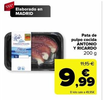 Carrefour Pata de pulpo cocida antonio y ricardo oferta