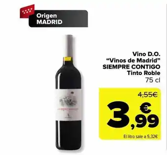 Carrefour Vino d.o. "vinos de madris" siempre contigo tinto roble oferta