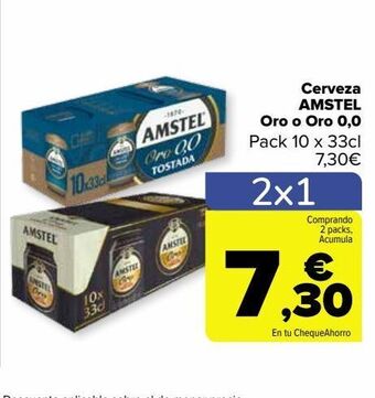 Carrefour Cerveza amstel oro o oro 0,0 oferta