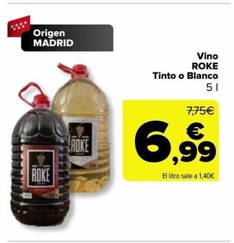 Carrefour Vino roke tinto o blanco oferta