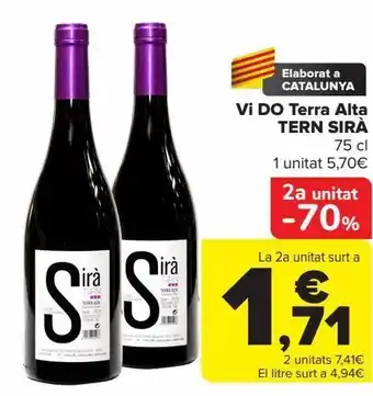 Carrefour Vi do terra alta tern sirà oferta