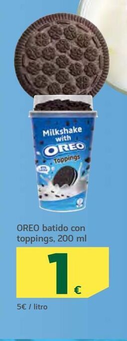 HiperDino Oreo batido con toppings oferta