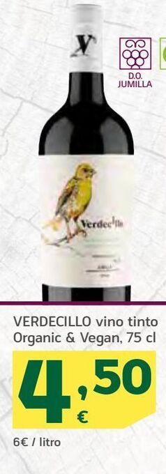 HiperDino Verdecillo vino tinto organic & vegan oferta