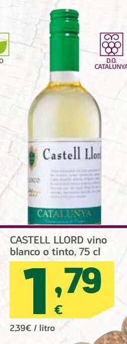 HiperDino Castell llord vino blanco o tinto oferta