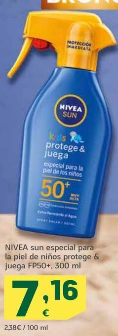 HiperDino Nivea sun especial para la piel de niños protege & juega fp50+ oferta