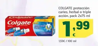 HiperDino Colgate protección caries, herbal o triple acción, pack 2 oferta