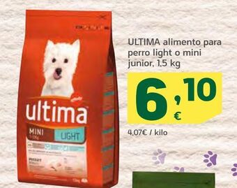 HiperDino Ultima alimento para perro light o mini junior oferta