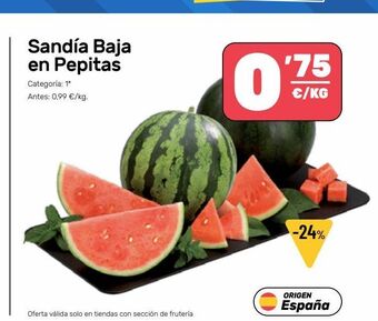AhorraMas Sandía baja en pepitas oferta