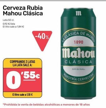 AhorraMas Cerveza rubia mahou clásica oferta