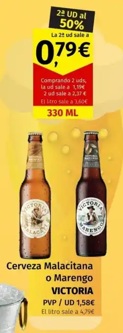 Maskom Supermercados Victoria Cerveza Malacitana o Marengo oferta