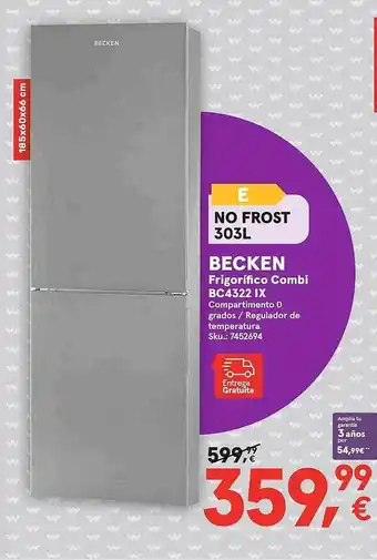 Worten Becke Frigorífico Combi Bc4322 Ix oferta