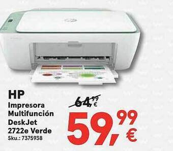 Worten Hp Impresora Multifunción Deskjet 2722e Verde oferta