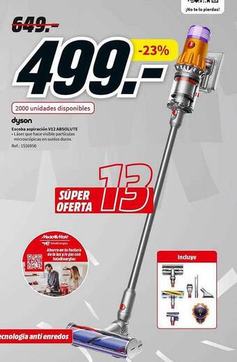 MediaMarkt Dyson Escoba Aspiración V12 Absolute oferta