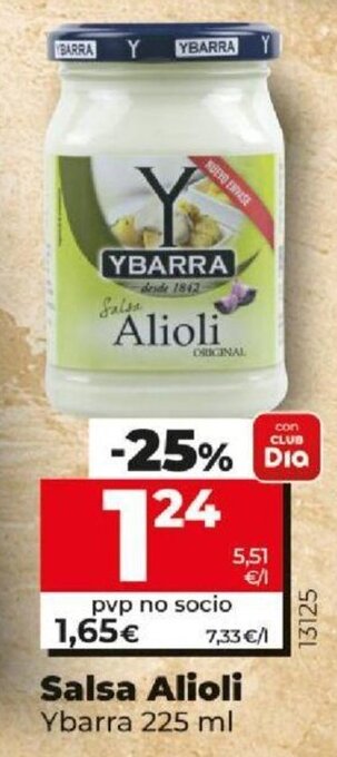 Dia Ybarra Salsa Alioli 225 ml oferta