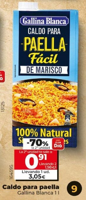 Dia Gallina Blanca Caldo para paella 1 l oferta