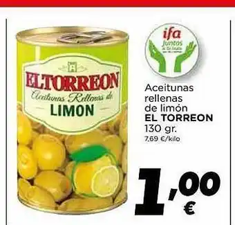 Supermercados Piedra Aceitunas Rellenas De Limón El Torreon oferta