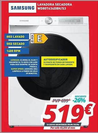 Mi electro Samsung Lavadora Secadora oferta