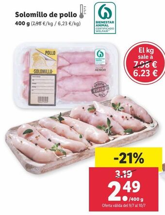 Lidl Solomillo de pollo oferta