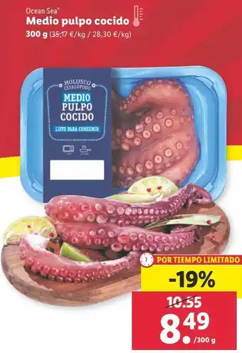 Lidl Pulpo cocido ocean sea oferta