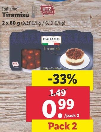 Lidl Tiramisú italiamo oferta
