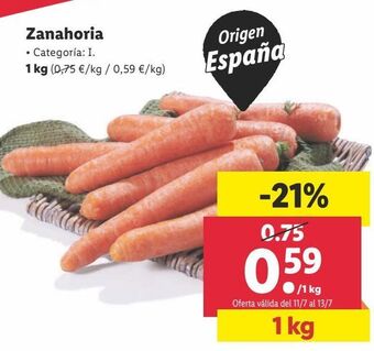 Lidl Zanahorias oferta