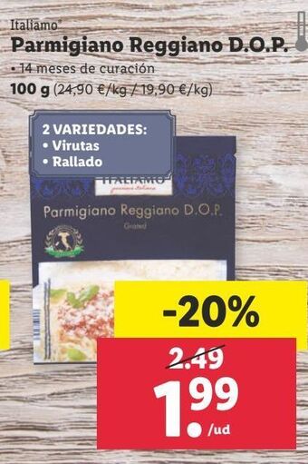 Lidl Queso parmesano italiamo oferta