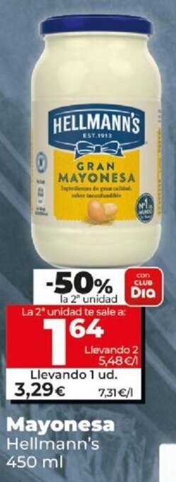 Dia Hellmann's Mayonesa 450 ml oferta