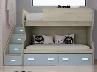 Hipermueble Litera con escalera block. camas de 90x190 modelo lina oferta