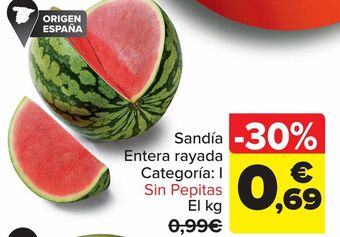 Carrefour Sandía entera rayada oferta