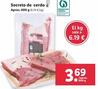 Lidl Secreto de cerdo oferta