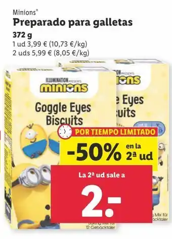 Lidl Preparado para postres minions oferta